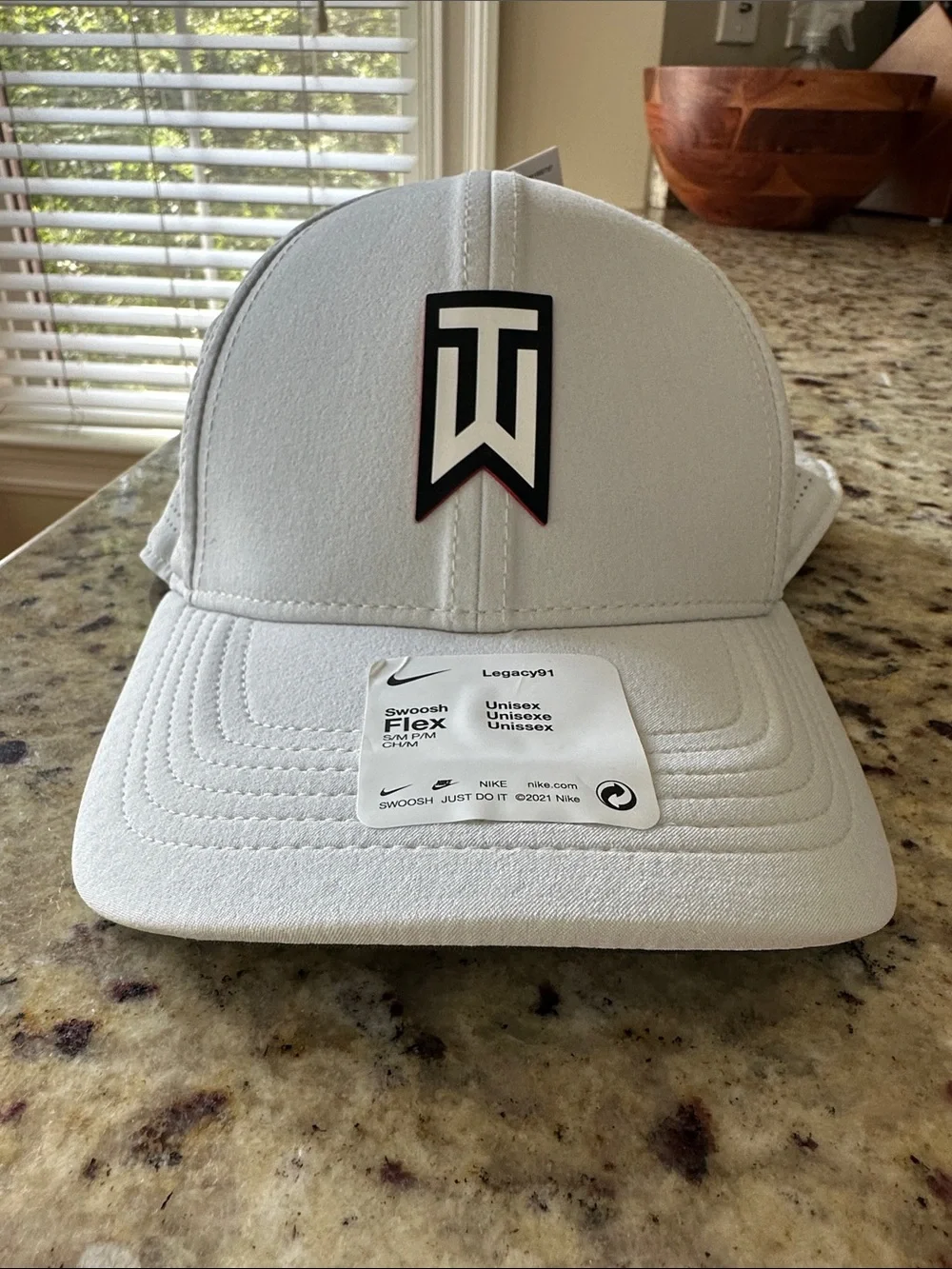 Nike White TW Logo Malbon Flex Golf Cap